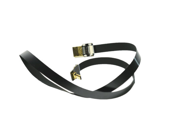 Micro HDMI D2 to Standard HDMI A1 flat slim thin low profile light weight fpv HDMI black permanent