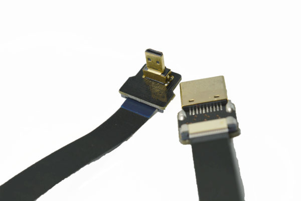 Micro HDMI D2 to standard HDMI A1 flat slim thin low profile