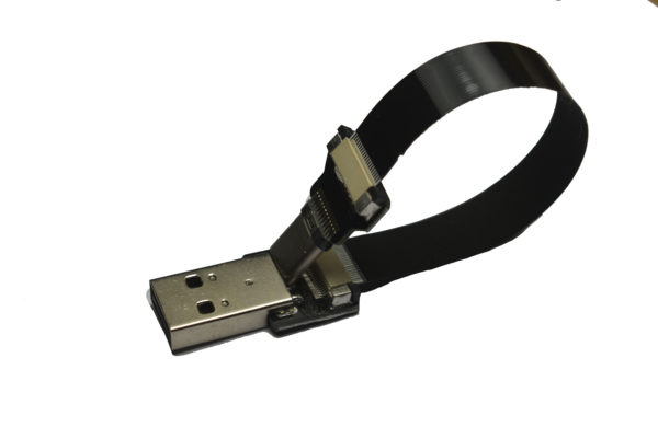 slim flat ribbon usb type c straight to stanadard USB A low profile short USB type C