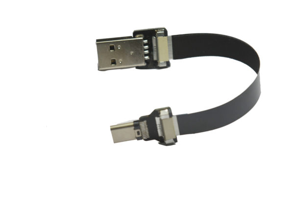 slim flat ribbon usb type c straight to stanadard USB A low profile short 10CM