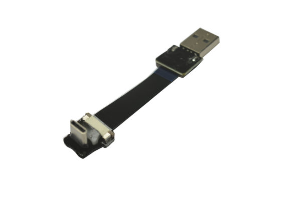 usbc ribbon type c 90 to standard USB A flat slim thin flexible low profile short 10CM
