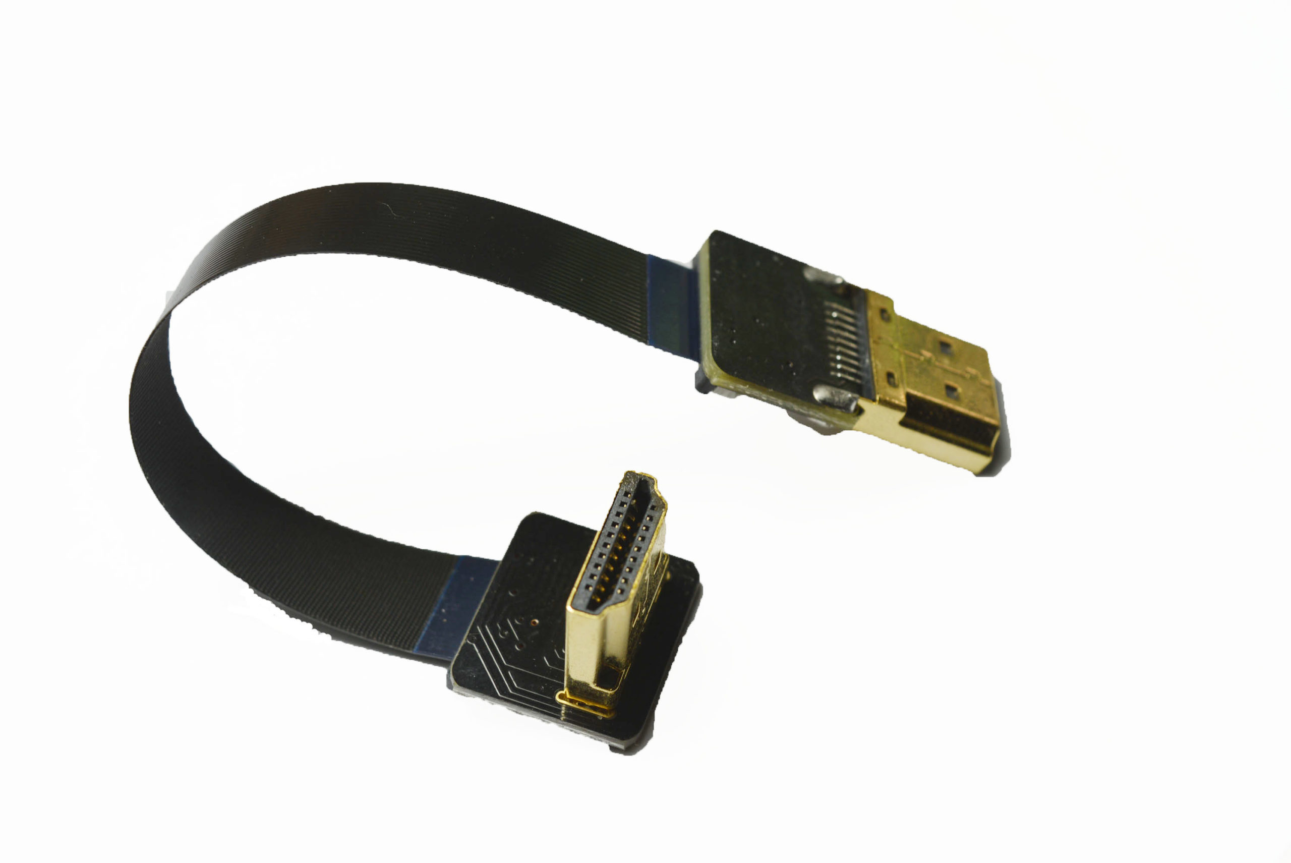 Black 50CM FPV HDMI Cable Standard HDMI Male Interface to Standard HDMI Male Interface 90 Degree for RED BMCC FS7 C300 