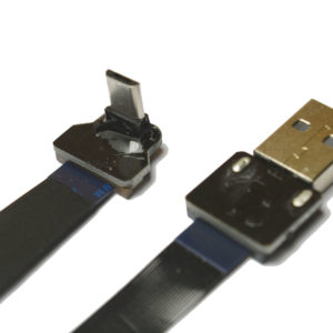long Micro USB 90 degree angeld to Standard USB A flat slim