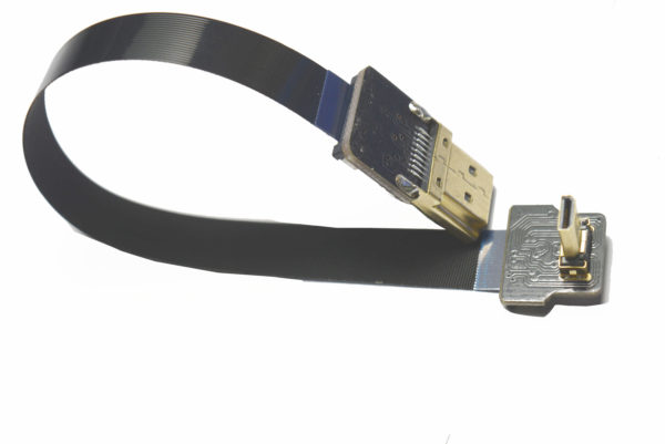 Micro HDMI D2 to Standard HDMI A1 flat slim thin low profile light weight fpv HDMI soft flexible