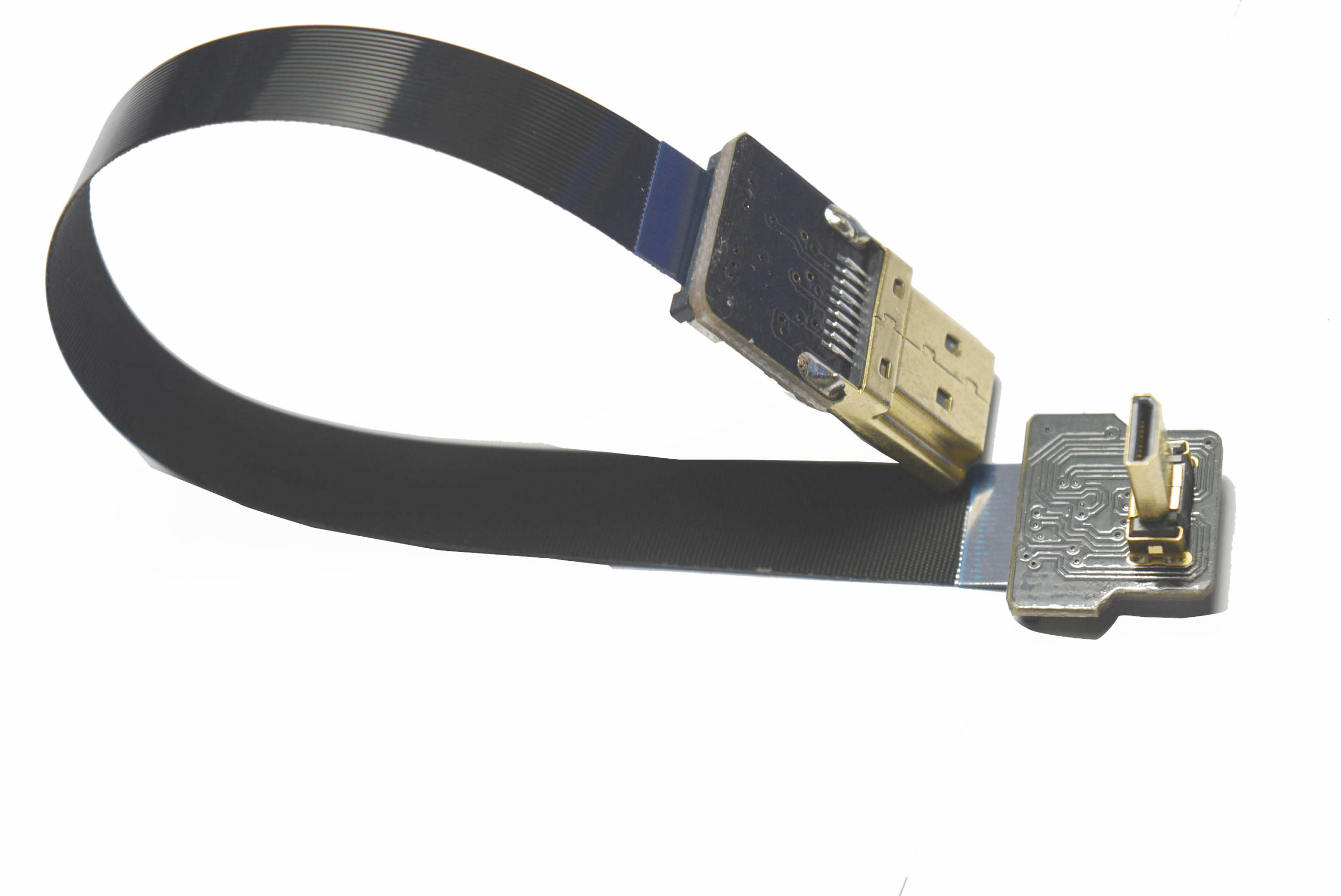 Ultra Thin HDMI Cable Micro to HDMI Mini Right Angle Flat Ribbon Cable -  40CM (15.7)