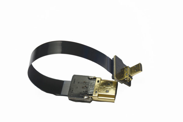 Micro HDMI D2 to Standard HDMI A1 flat slim thin low profile light weight fpv HDMI 90