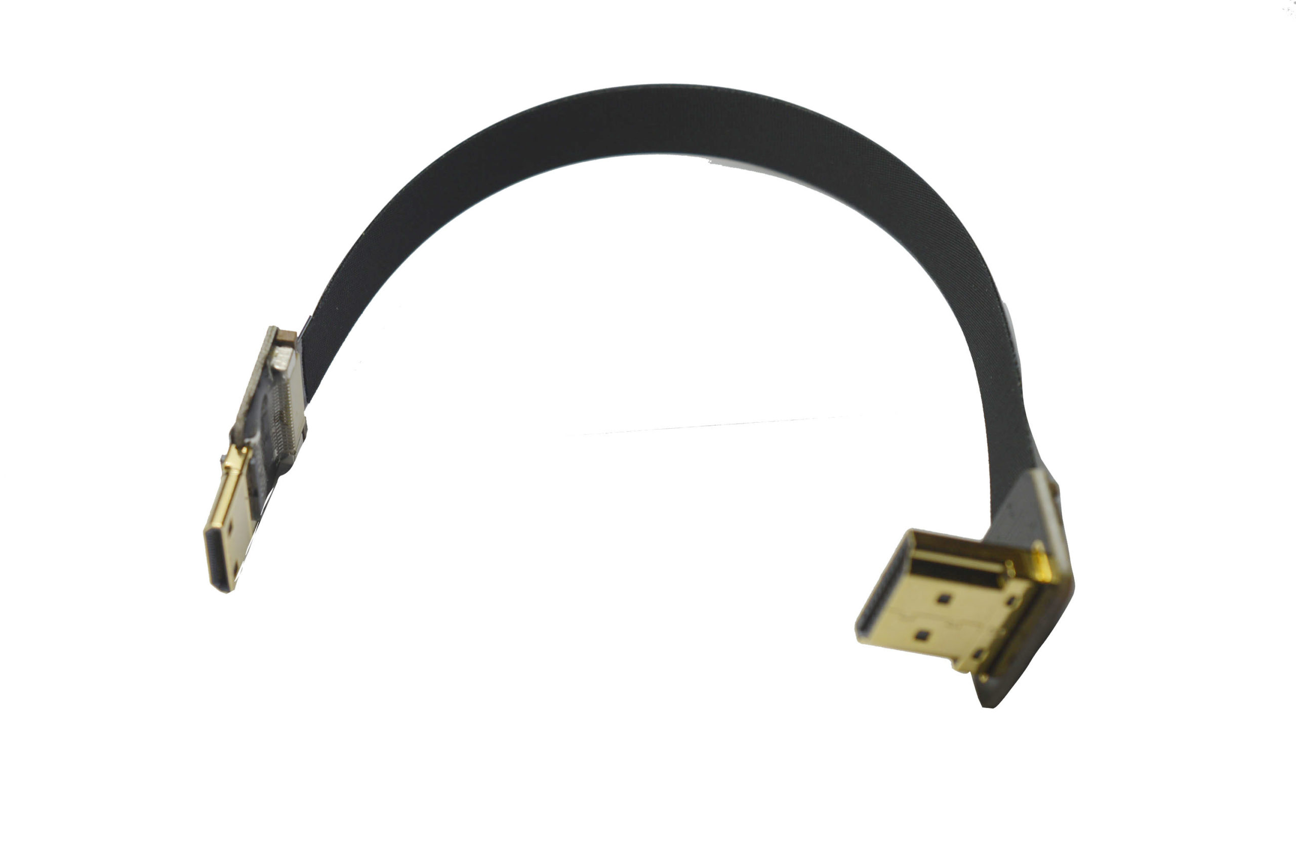 Flat Slim HDMI Cable Mini HDMI 90 Degree Angle to Standard HDMI