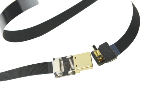 long flexible soft light micro HDMI 90 degree angled to stanard HDMI A1 flexible soft slim micro HDMI to HDMI