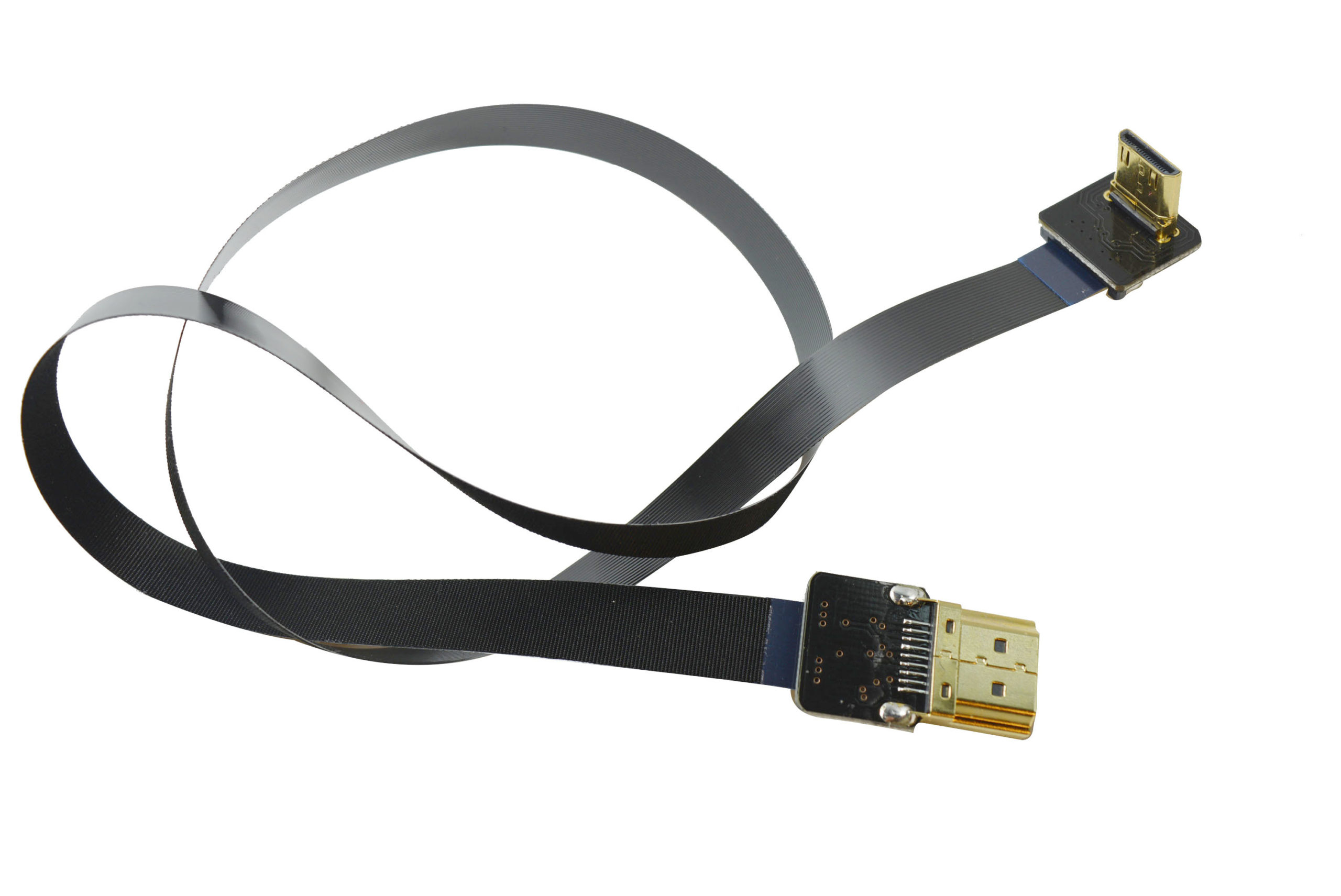Cable corto y suave FPV plano delgado HDMI Mini HDMI 90 grados ángulo a  estándar HDMI tamaño completo HDMI normal HDMI para Canon 5D3 5D2 Panasonic