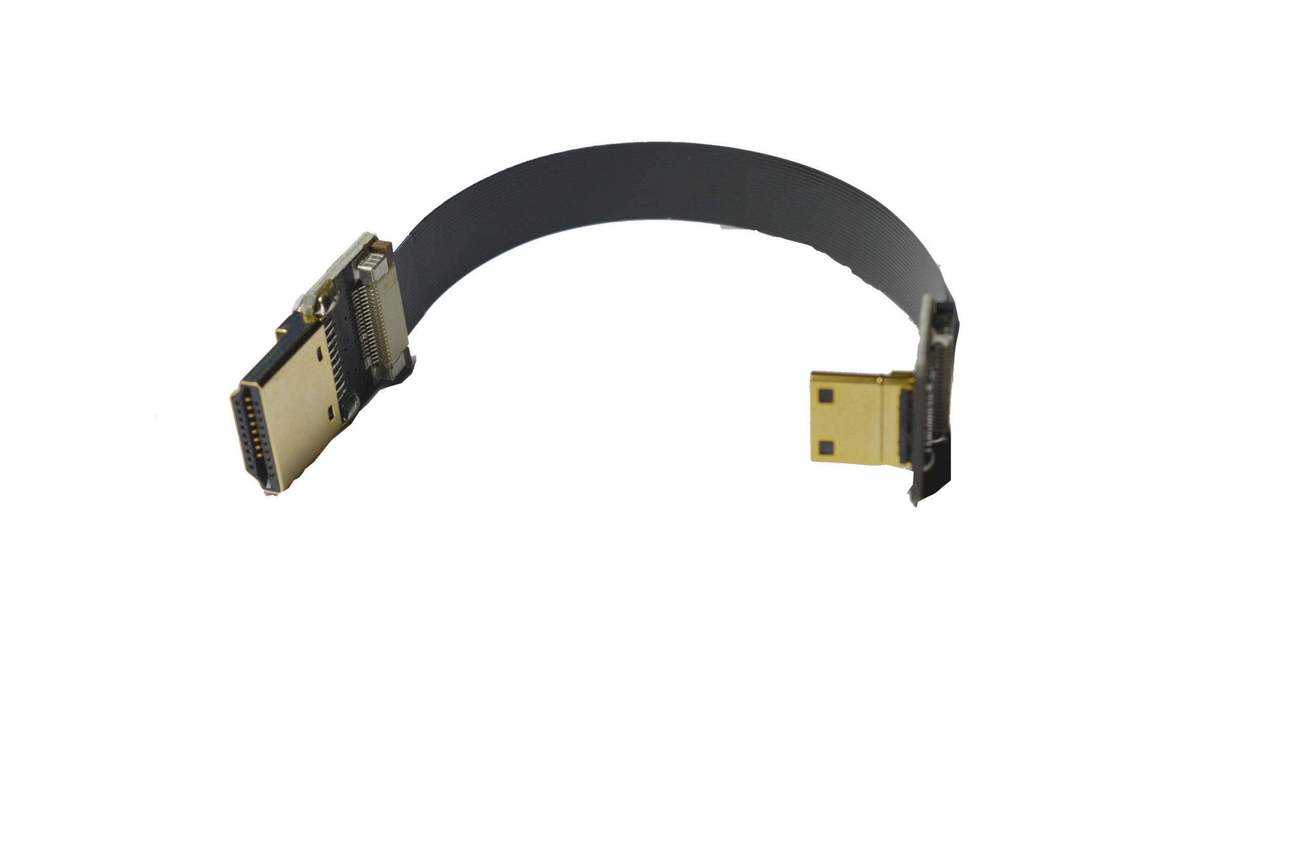 Cable corto y suave FPV plano delgado HDMI Mini HDMI 90 grados ángulo a  estándar HDMI tamaño completo HDMI normal HDMI para Canon 5D3 5D2 Panasonic