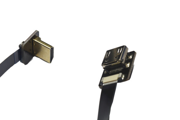 standard HDMI 90 degree to female full size HDMI receptacle